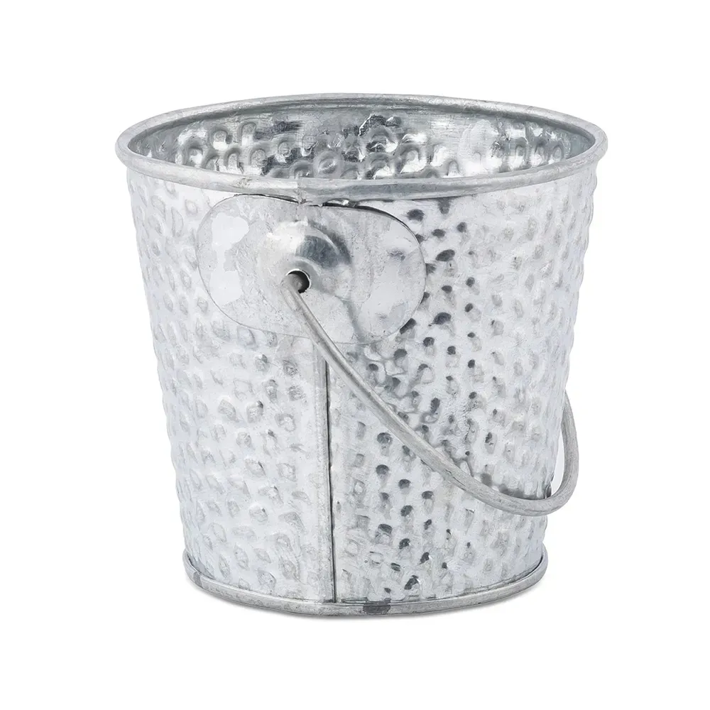 Tablecraft, Small Pail with Handle, Galvanized, 9 cm Width, 8 cm Height