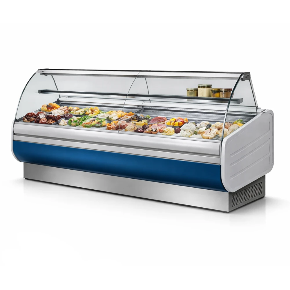 Tecnodom, Refrigerated Serve Over Counter, Semi Ventilated, Blue