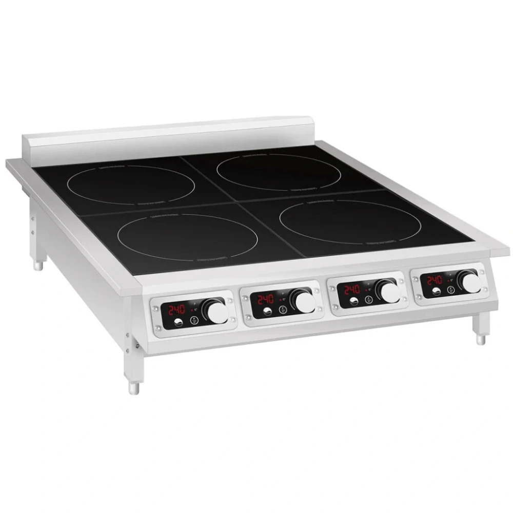 Svea Gastro Commercial Induction Cooktop, 4 Burners, 4 × 3500W, Stainless Steel, 80 × 70 × 33 cm (L x W x H)