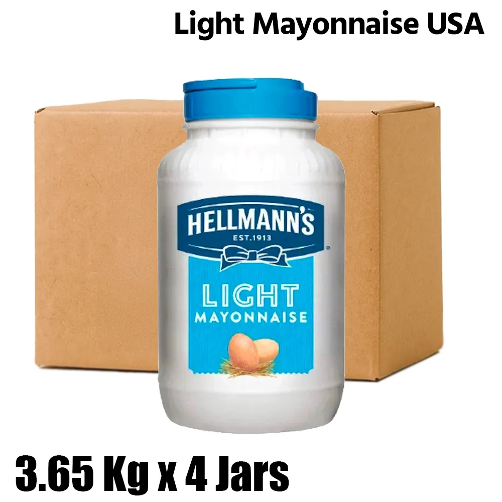 Hellmann's Halal Light Mayonnaise, 1 Box (4 Jars x 3.65kg Each)