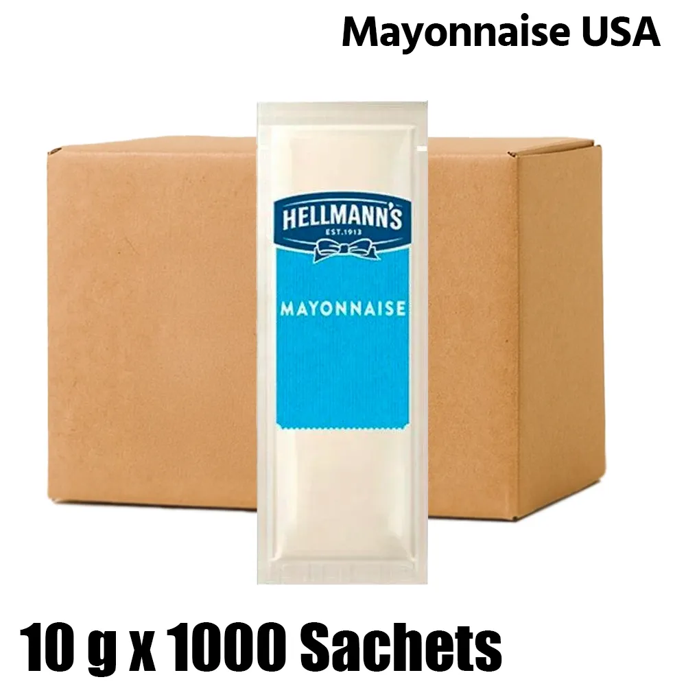 Hellmann's Halal Mayonnaise, 1 Box (1000 Sachets x 10g Each)