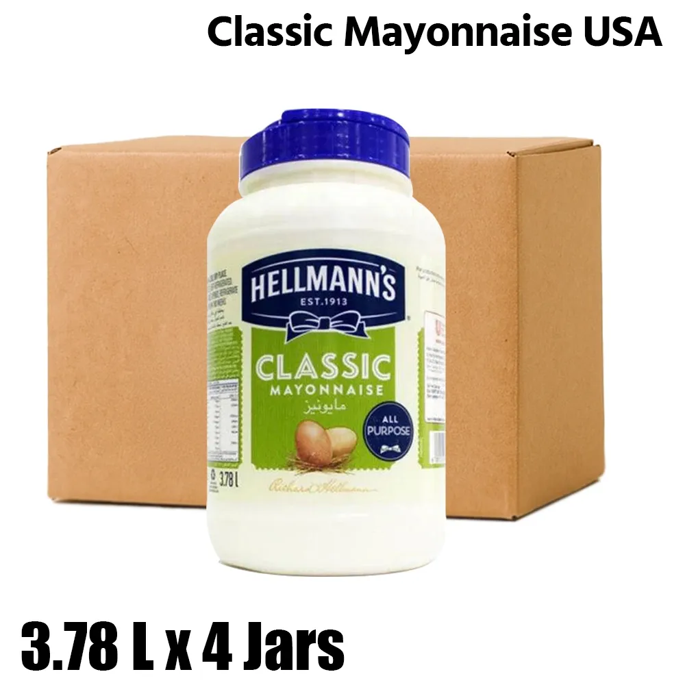 Hellmann's Halal Classic Mayonnaise, 1 Box (4 Jars x 3.78L Each)