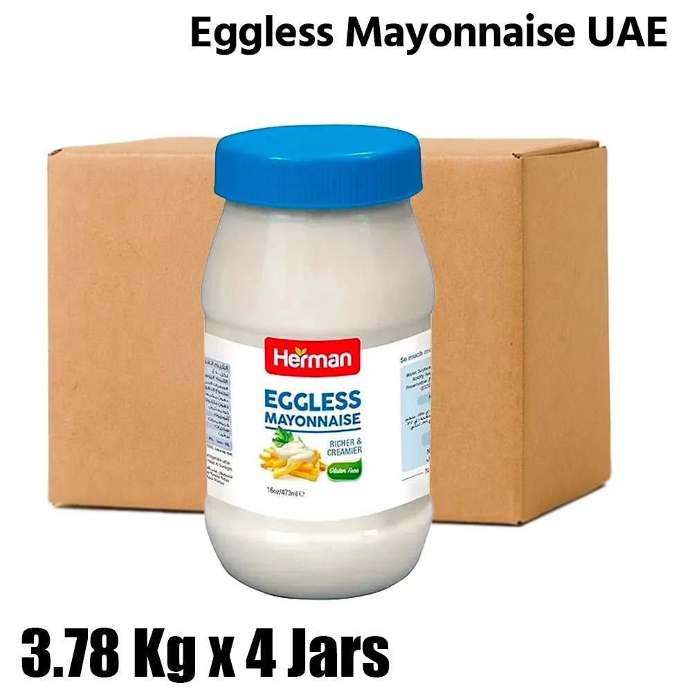 Herman Halal Eggless Mayonnaise, 1 Box (4 Jars x 3.78kg Each)