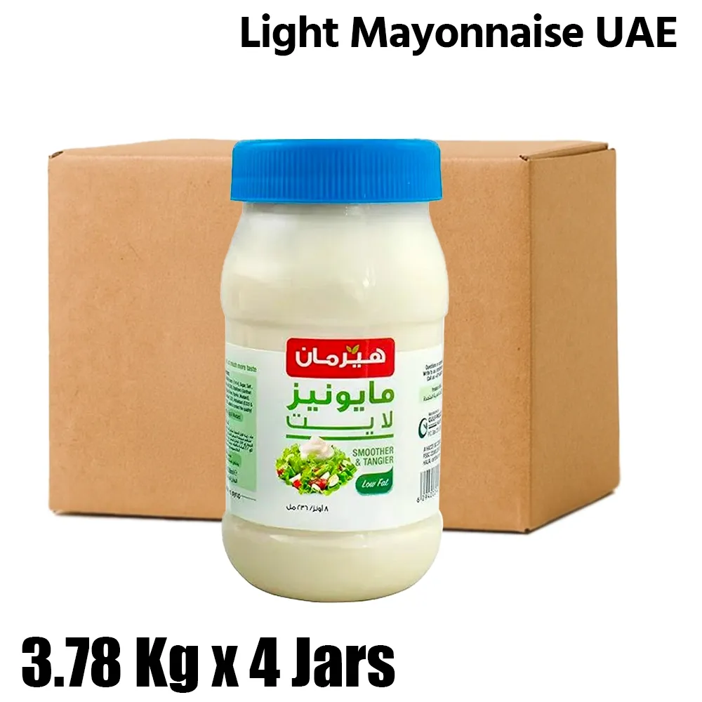 Herman Halal Light Mayonnaise, 1 Box (4 Jars x 3.78kg Each)