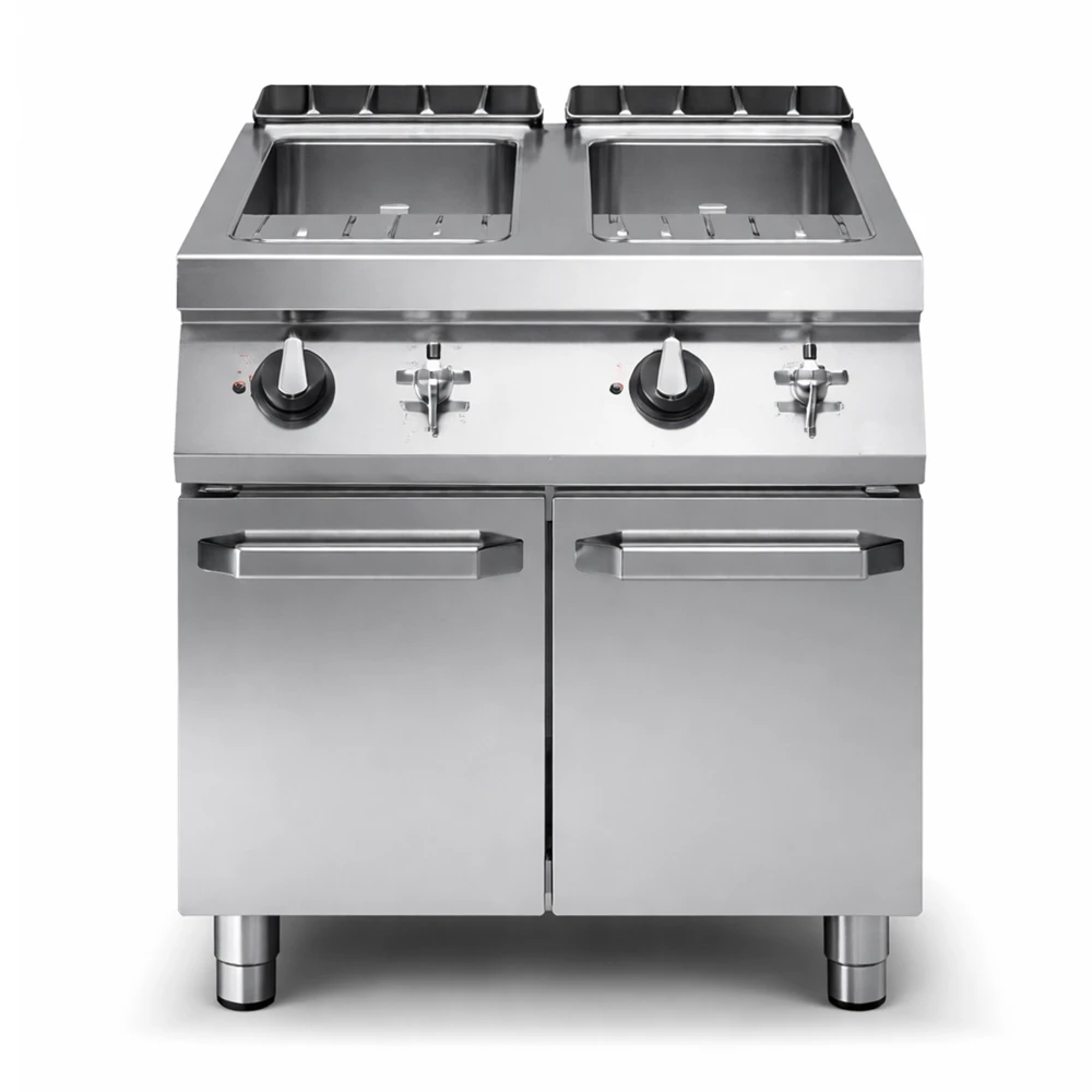 Modular, Pasta Cooker, 2 Wells, 40 + 40 L Capacity, Stainless Steel, Silver, Floor Standing, 28 kW