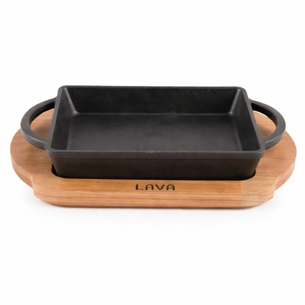 Lava, Rectangle Serving Platter, 15 cm Length, 12 cm Width, Cast Iron