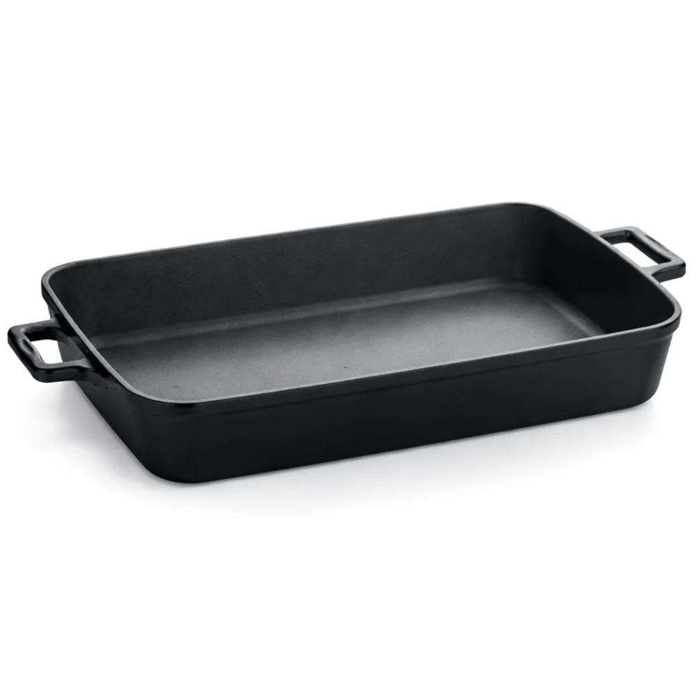 Lava, Roasting Tray, 40 x 26 cm, Cast Iron, Black