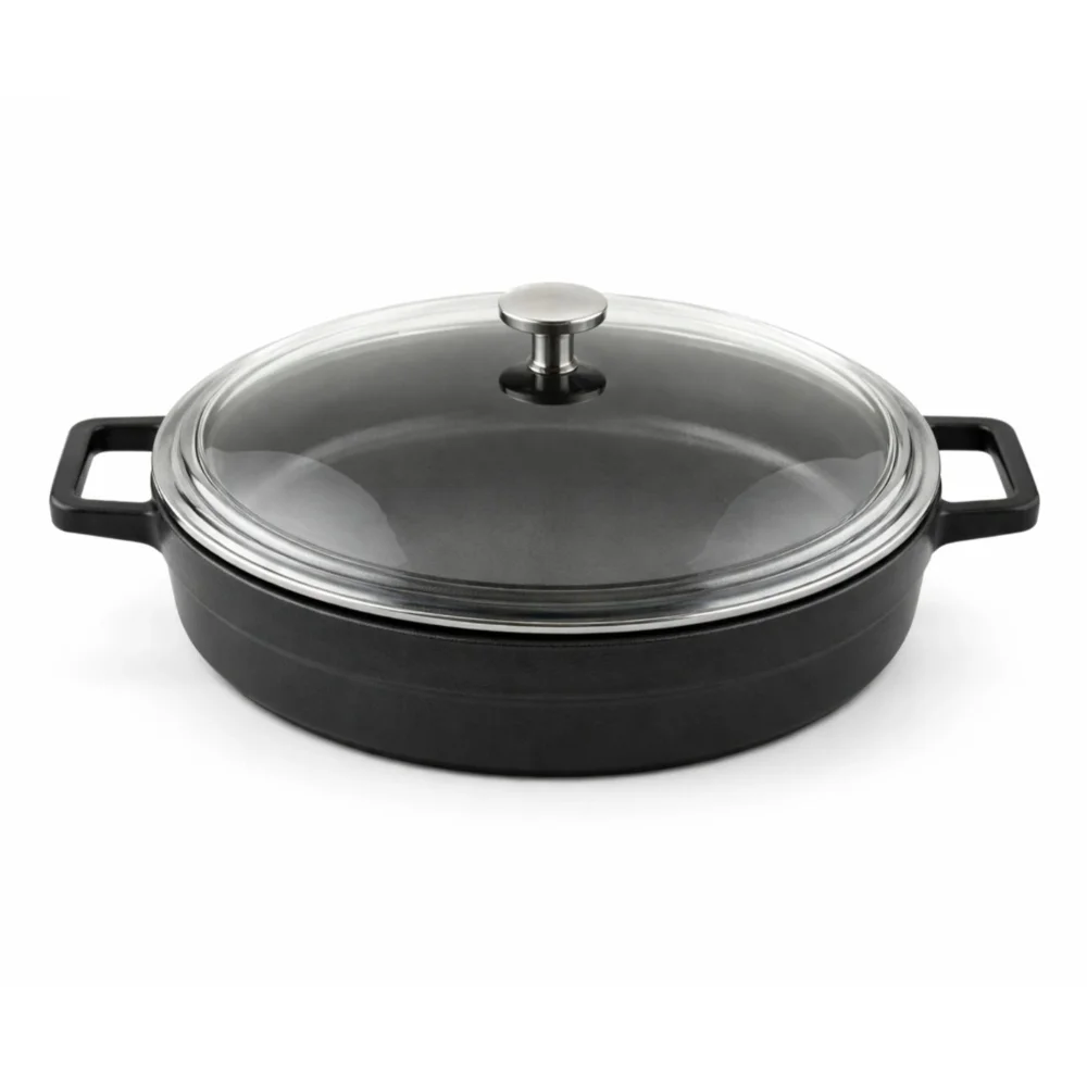 Lava, Pot With Lid, Round, 28 cm Diameter, Cast Iron, Black
