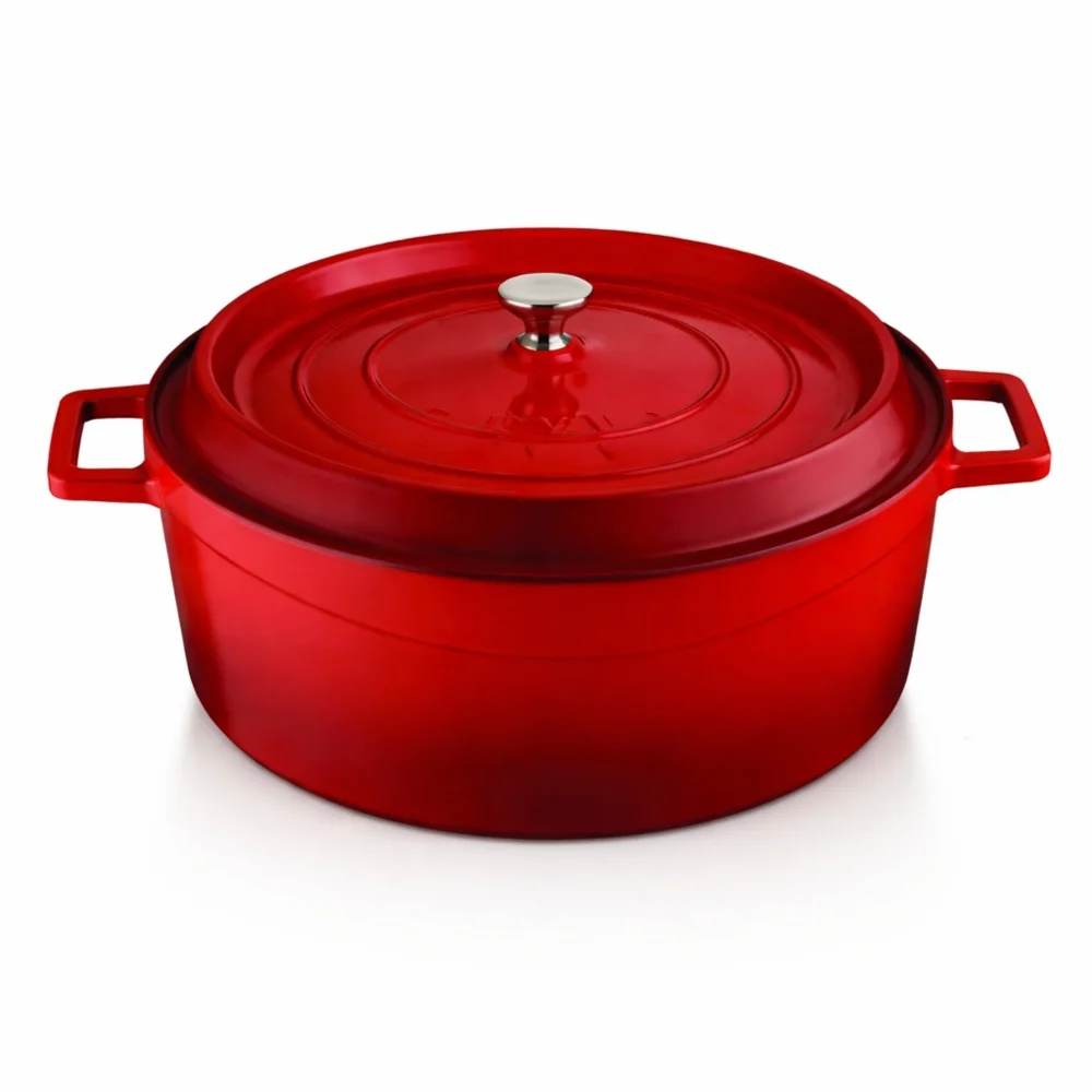 Lava, Pot, Round, 28 cm Diameter, 4.5 L Capacity, Cast Iron, Red