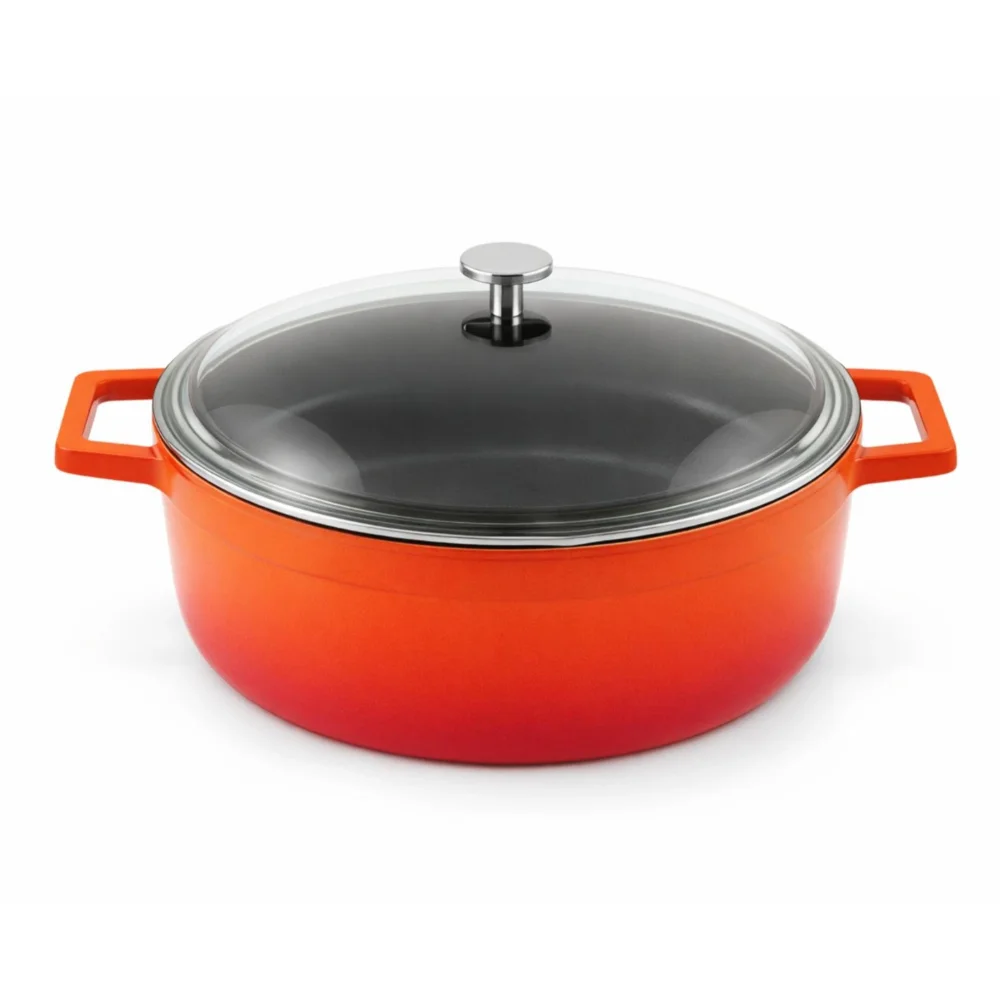 Lava, Pot, Round, 24 cm Diameter, Cast Iron, Orange