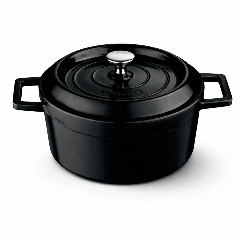 Lava, Pot, Round, 28 cm Diameter, 6.7 L Capacity, Cast Iron, Black
