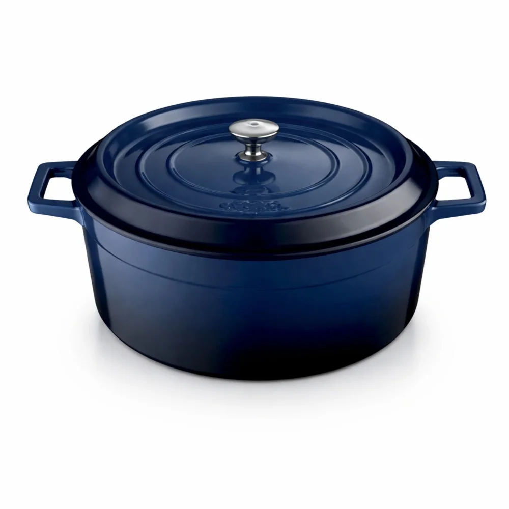 Lava, Pot, Round, 28 cm Diameter, 6.7 L Capacity, Cast Iron, Blue