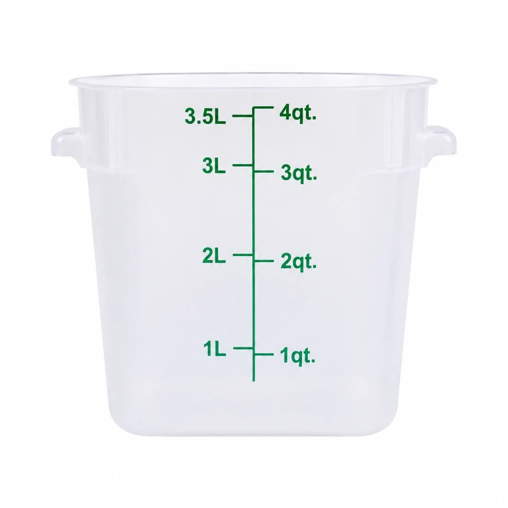 Food Storage Container 3.5L (4 Qt), Clear, 18.2 × 18.2 × 19 cm (L × W × H)