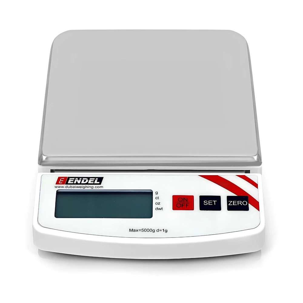 Endel, Digital Weighing Scale, LCD Display, Electric or Battery Powered, Silver