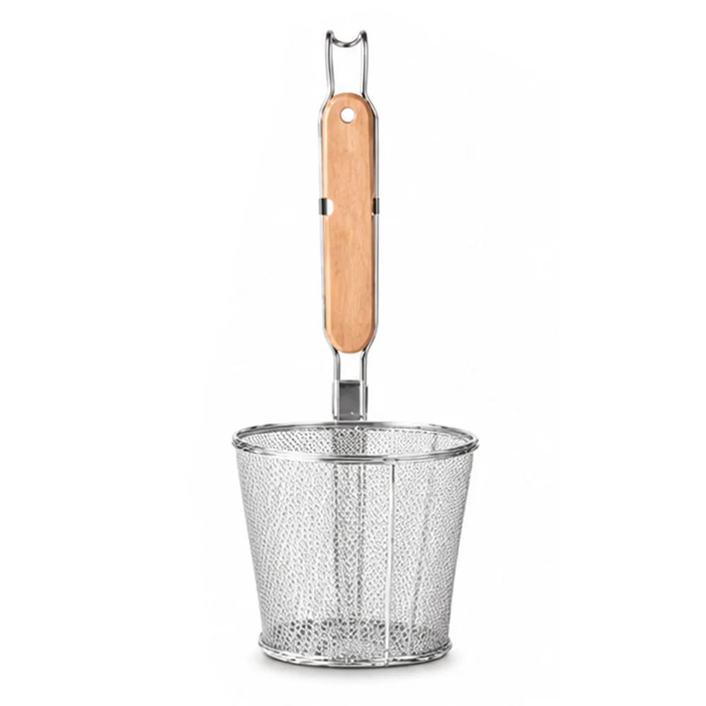 Stainless Steel with Wooden Handle Noodle Strainer 14X34.8 Cm