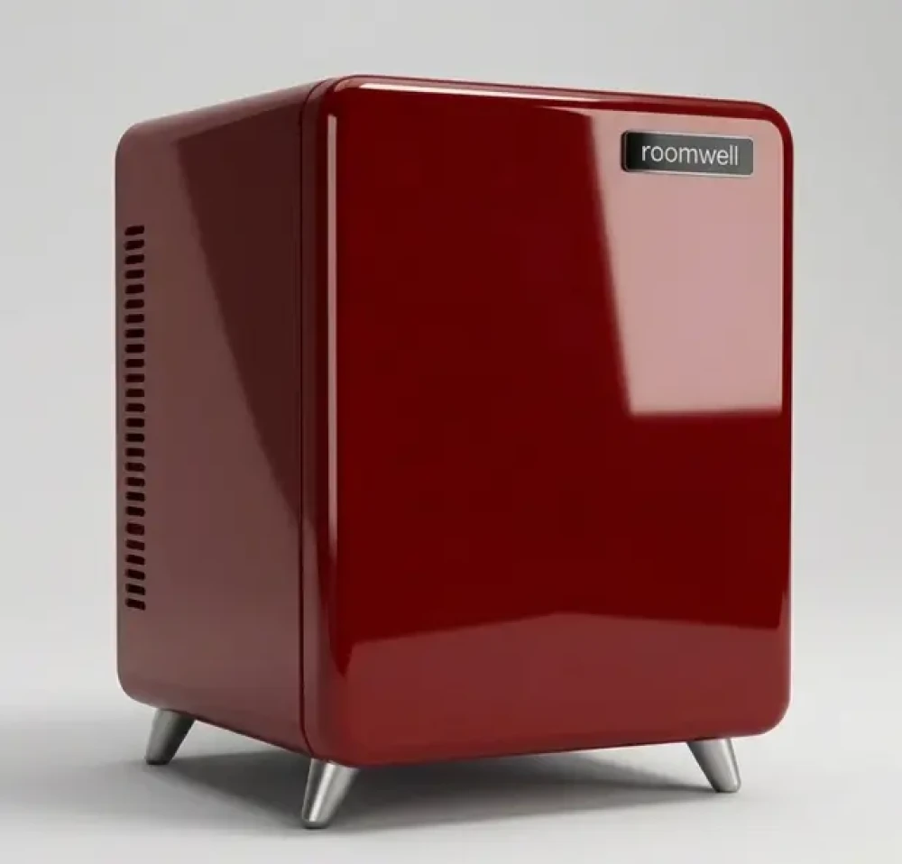 Roomwell Retro Minibar 32L Compressor Type Red 41 x 41.5 x 50.2 cm (W x D x H)
