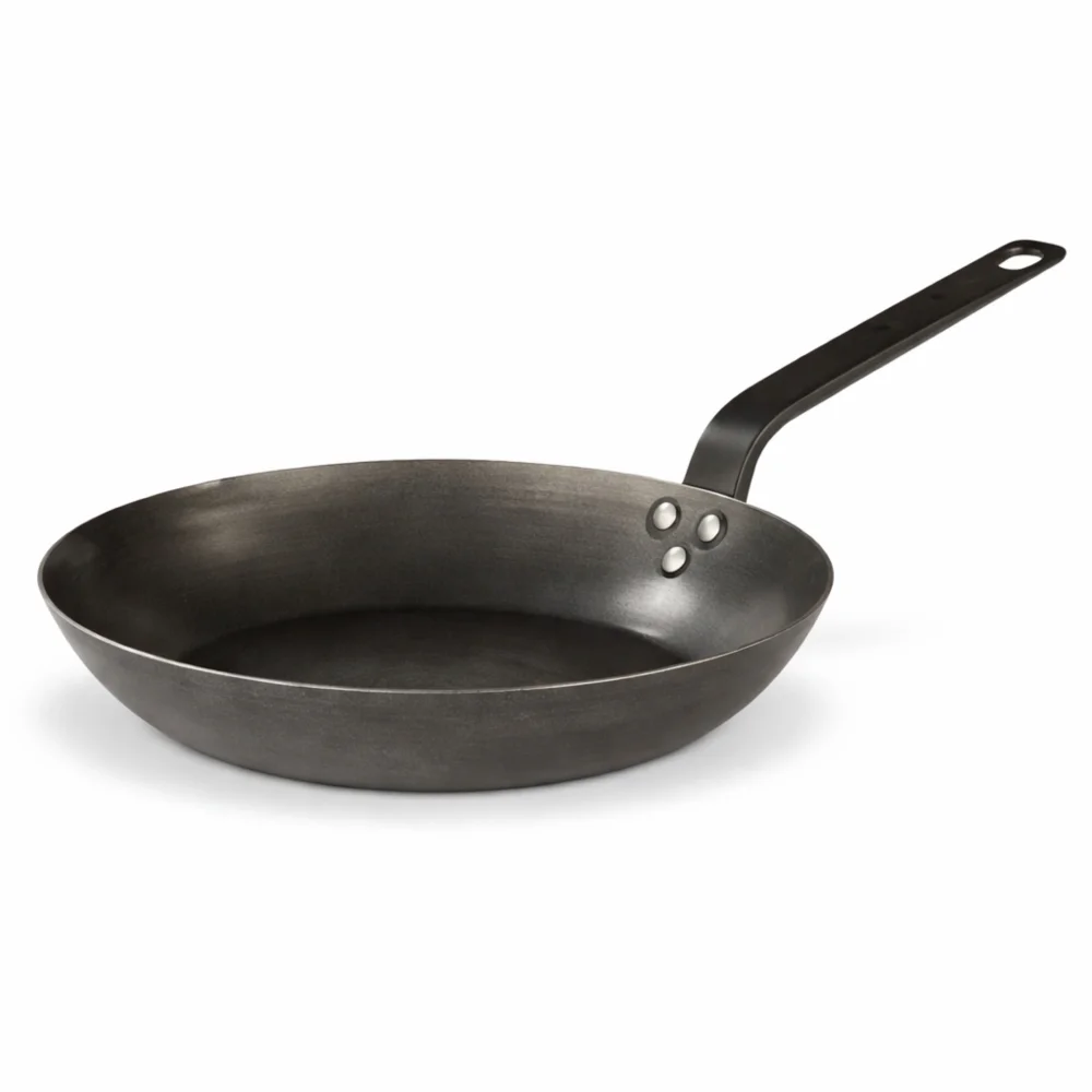 Pujadas Spain Black Steel Lyonnaise Fry Pan, D24 cm