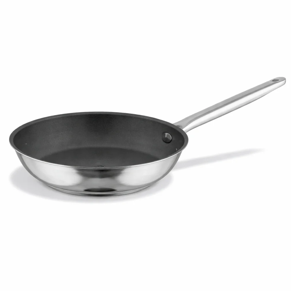 Pujadas Non-Stick Frypan, Stainless Steel, Round, 32cm, Sliver/Black