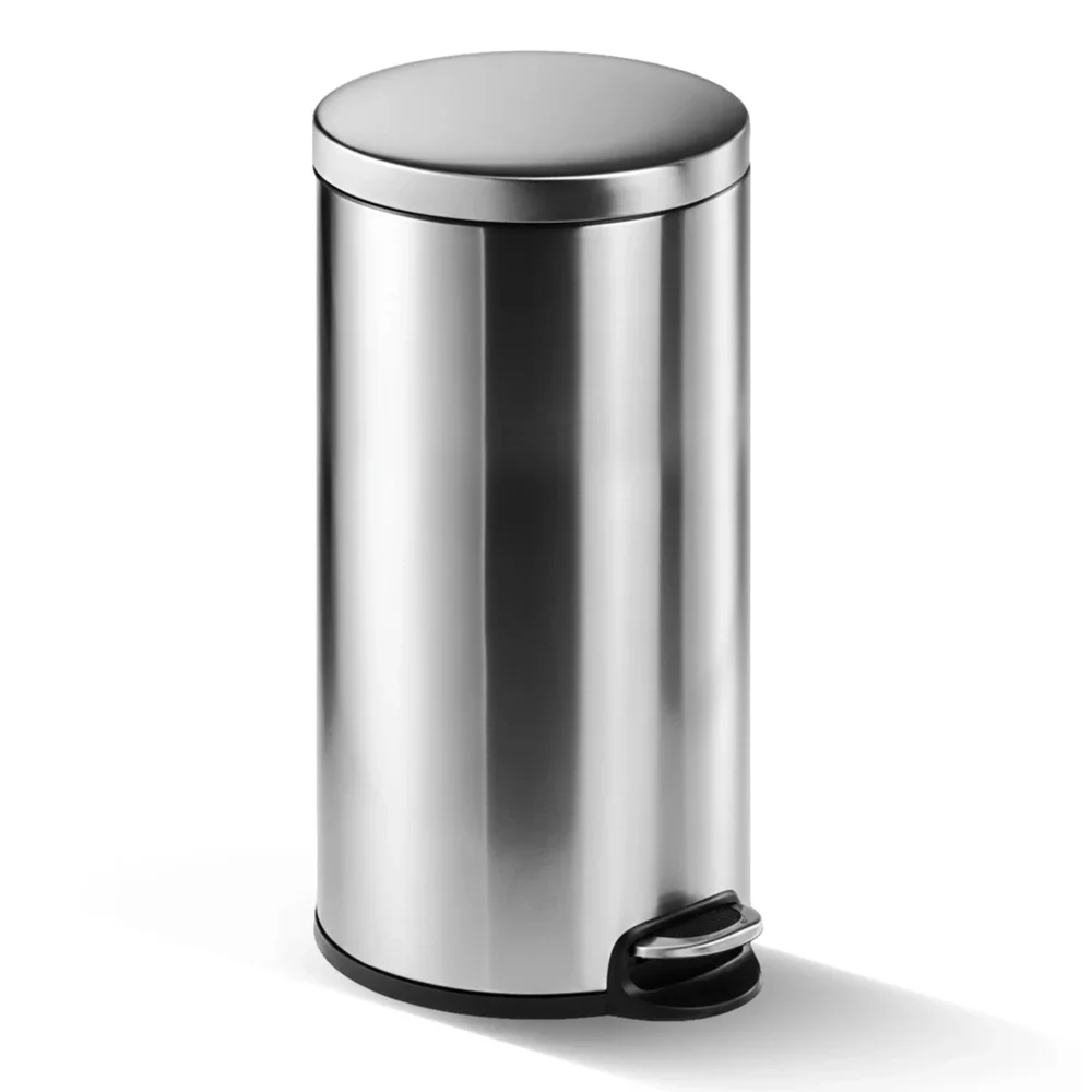 Roomwell, Action, Pedal Bin, 20 L Capacity, Soft Close Lid, Round, Silver