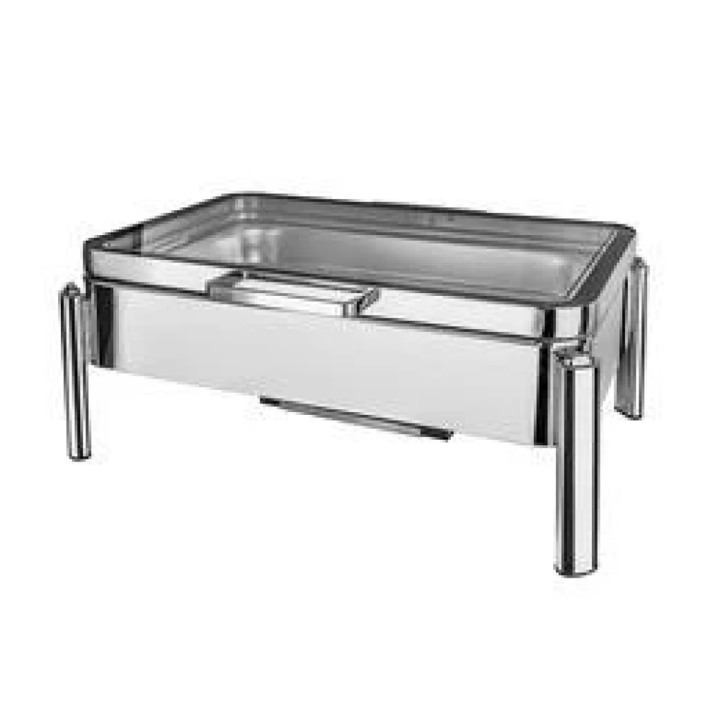 Chafing Dish with Glass Window 9L Rectangular Stainless Steel 61.5 x 47.5 x 25 cm (L x W x H)