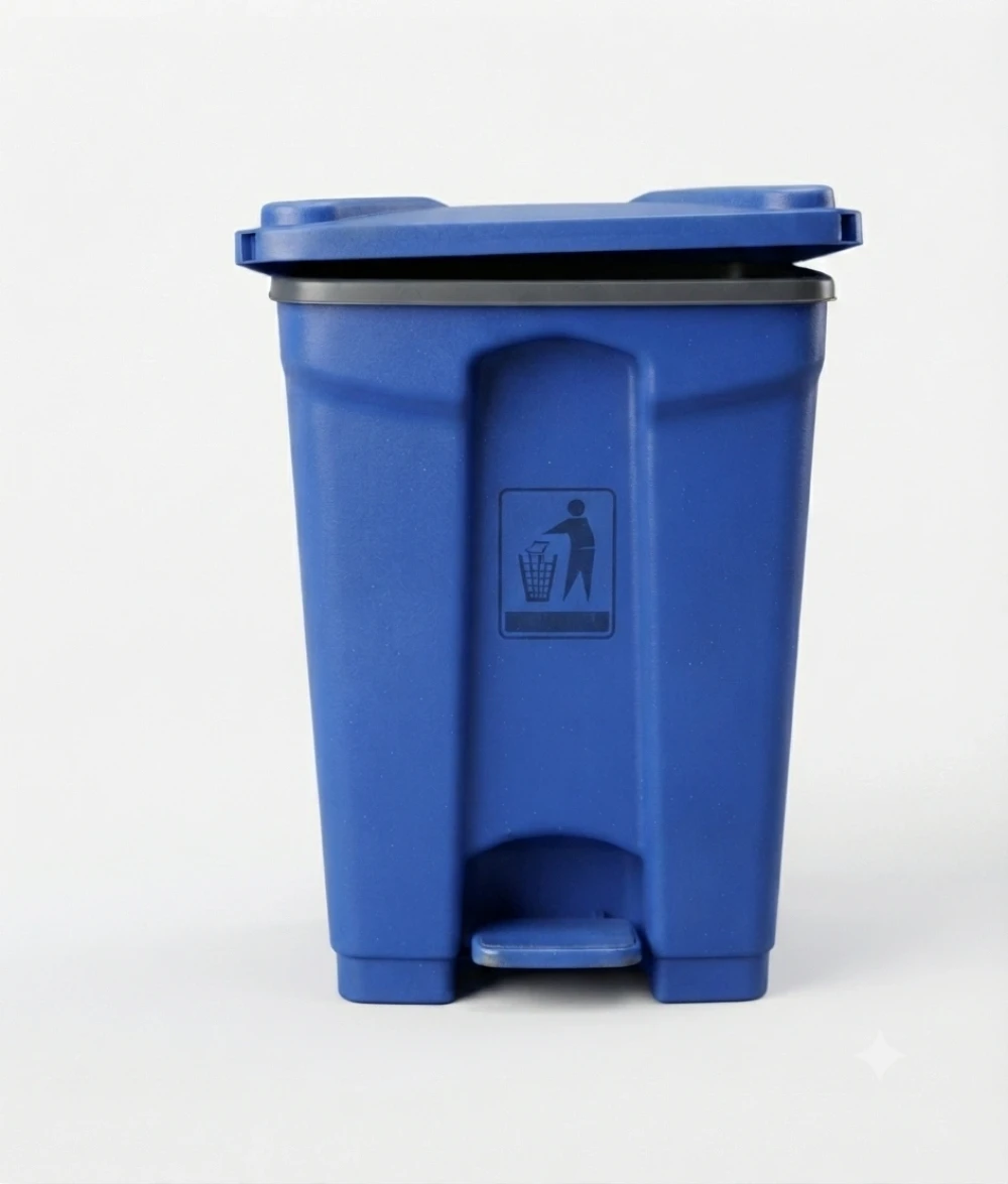 Pedal Garbage Waste Bin 68L Plastic Blue Heavy Duty