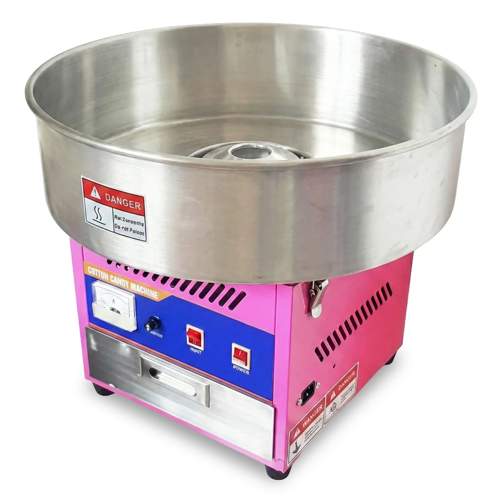 Cotton Candy Machine 950 W Electric 600 mm Bowl Size Stainless Steel 4–6 Pieces/Minute Output 63 × 63 × 43.5 cm (L × W × H)