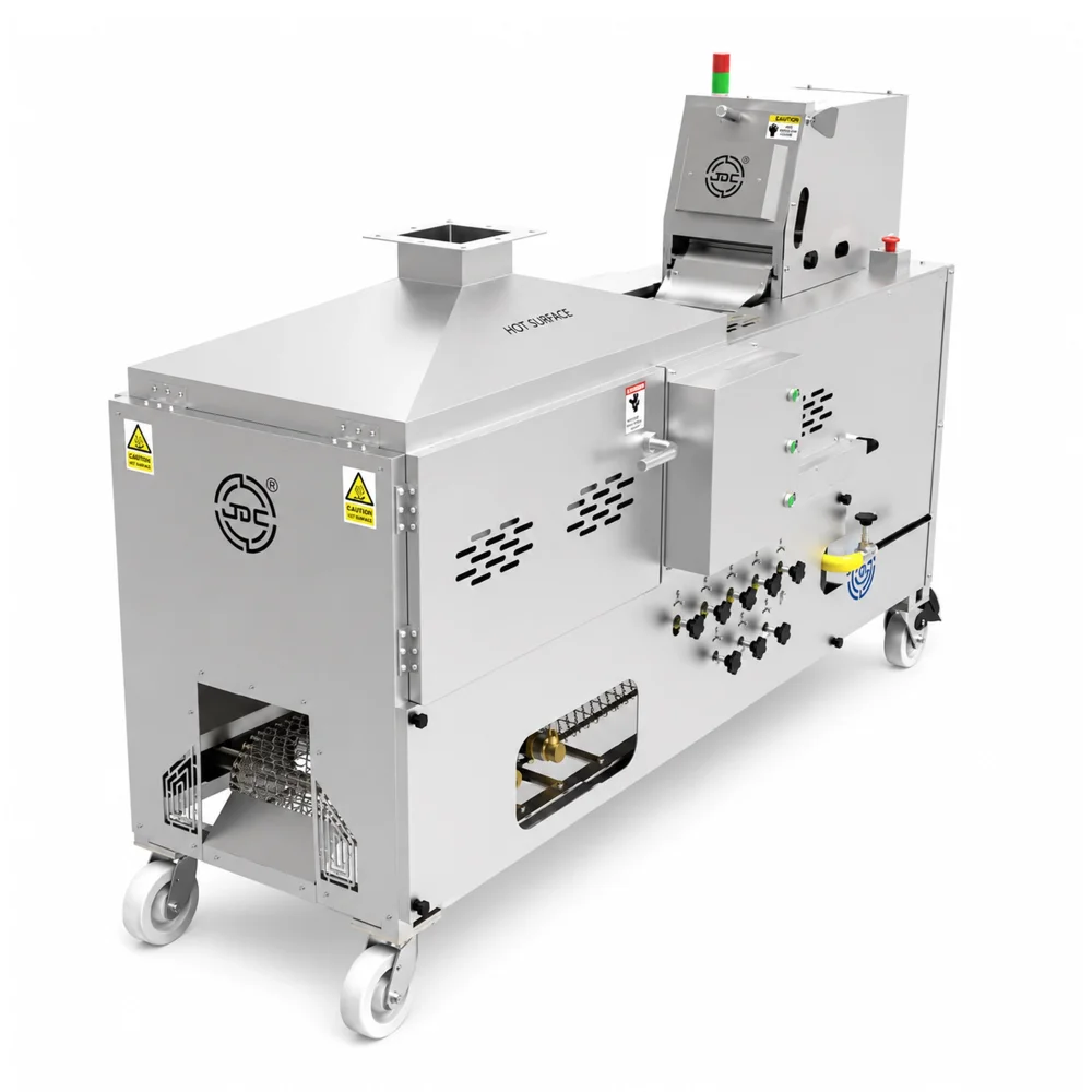 Roti Making Machine, 100 Roti/Hr, 3 Phase, 213.36 x 79.2 x 149.4 cm (LxWxH)