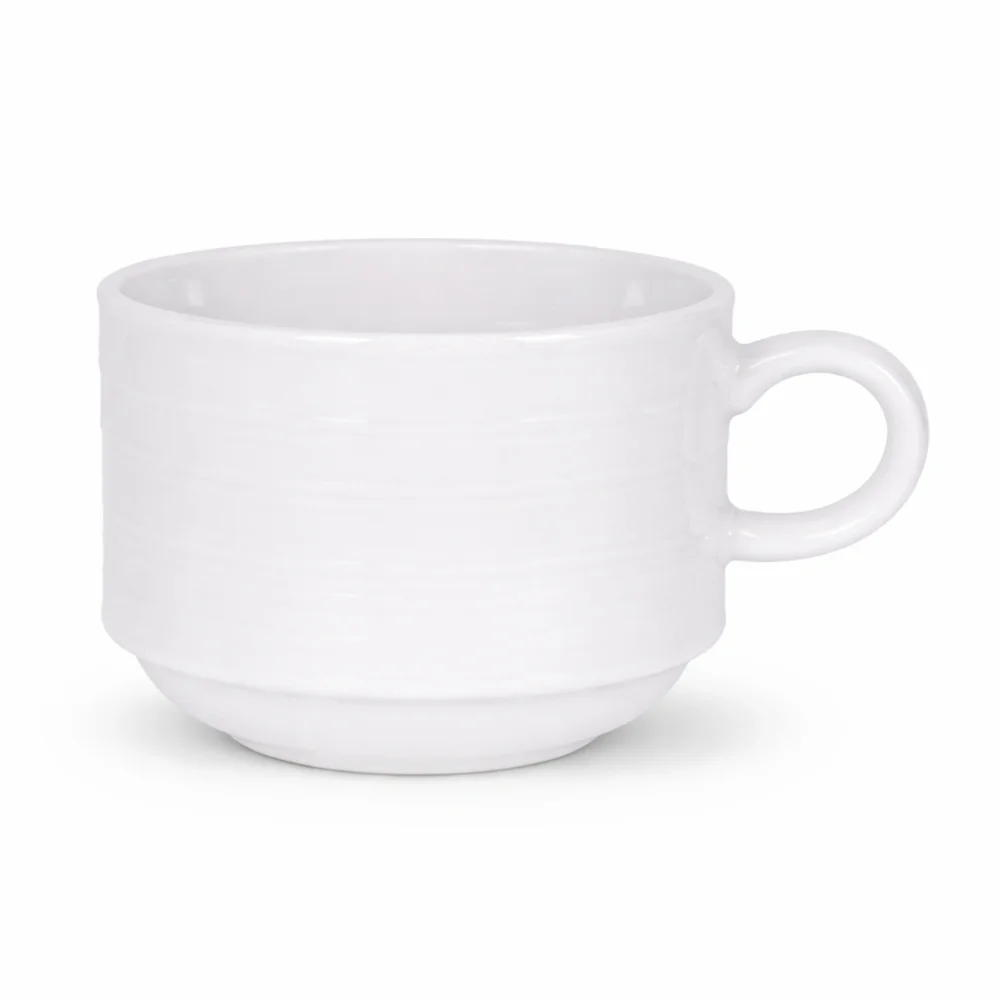 Stacking Cup White 25cl / 8.5oz Row