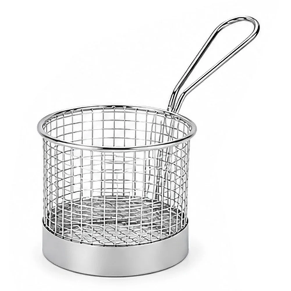 Stainless Steel Round Serving Basket 8x8.5 Cm