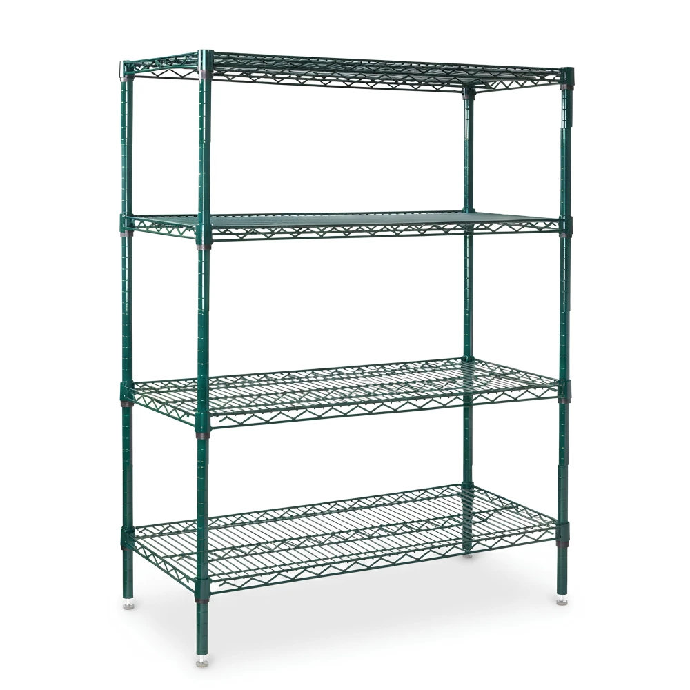 Shelving Unit 4 Tier Stainless Steel Epoxy Finish 275 kg/ShelfLoad Capacity Heavy Duty Storage Rack 182.5 × 45.5 × 185 cm (L × W × H)