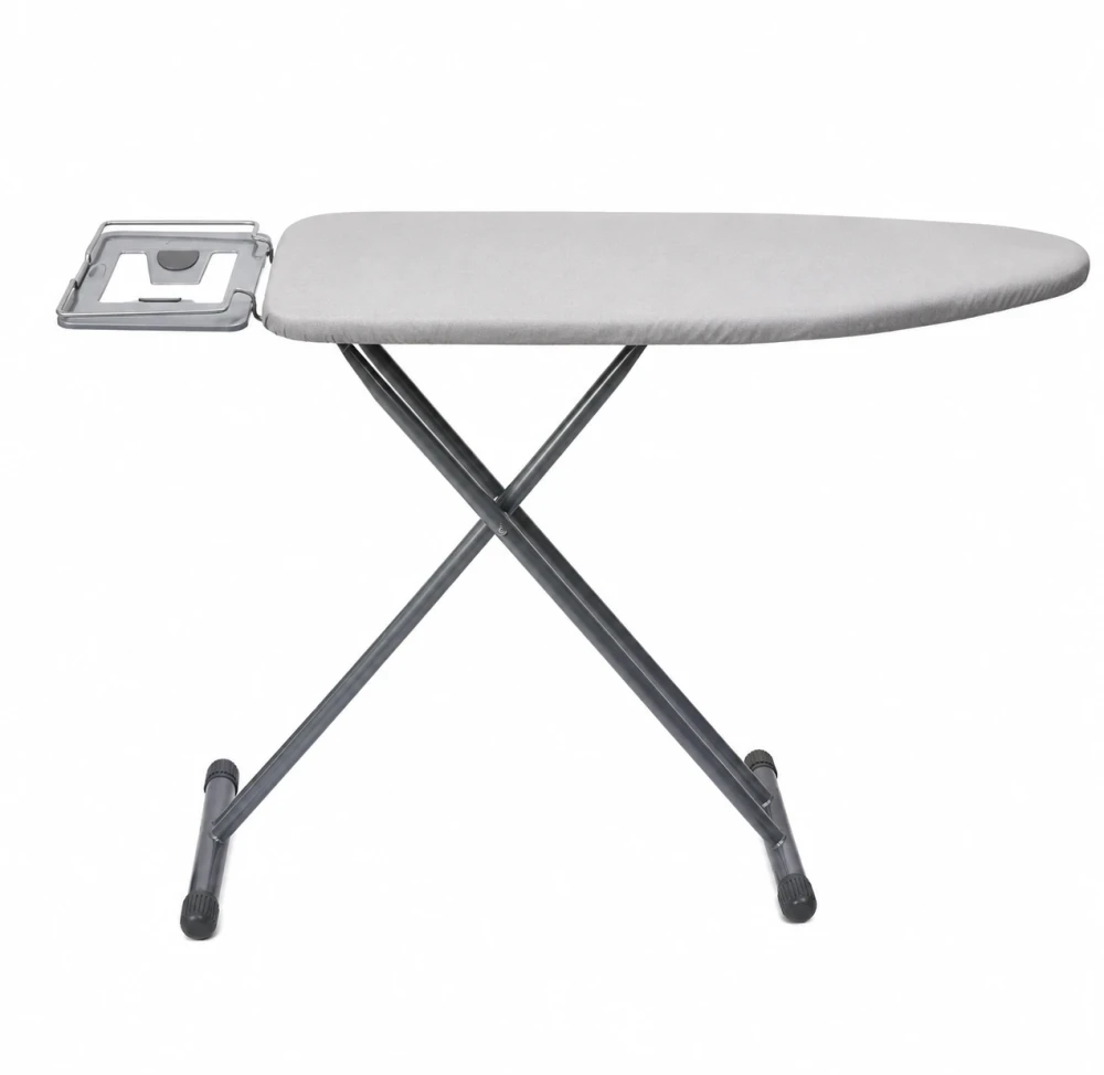 Premium Folding Ironing Board with Jumbo Iron Rest Adjustable Height Strong MetalLegs Colour Grey 110 x 33 x 63-84 cm (L x W x H)