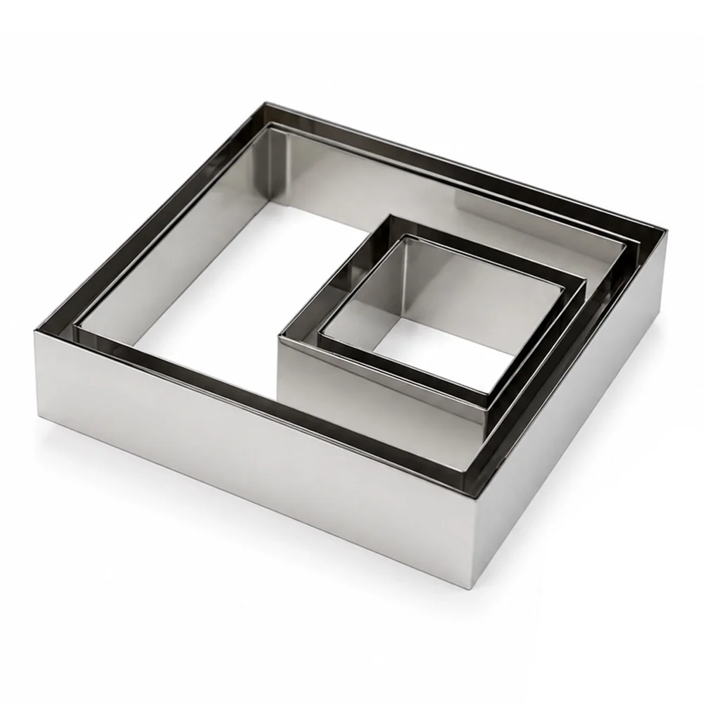 Stainless Steel Square Cake Ring 20x20x4.5 Cm