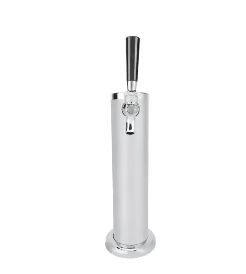 Beer Draft Tower with Single Faucet Dispenser Stainless Steel Silver TowerLength 32.5 cm