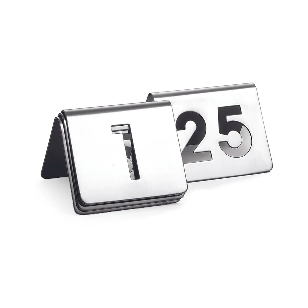 Tablecraft, Number Sign, Stainless Steel, Tent Style, 6 cm Length