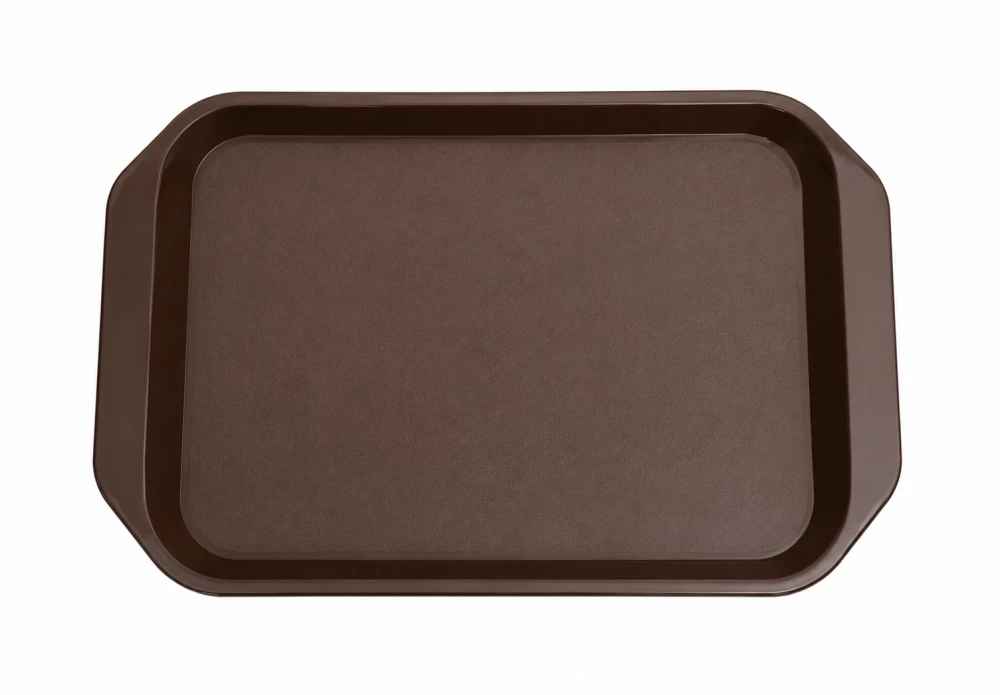 Plastic Service Tray, ABS Material, 43 × 30 cm, Brown