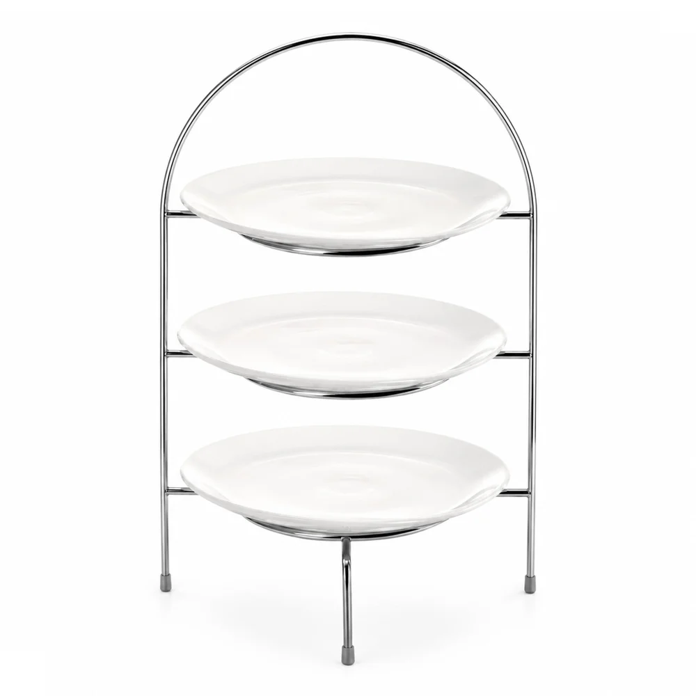 Stainless Steel 3-Tier Tea Stand 45x28x20 Cm