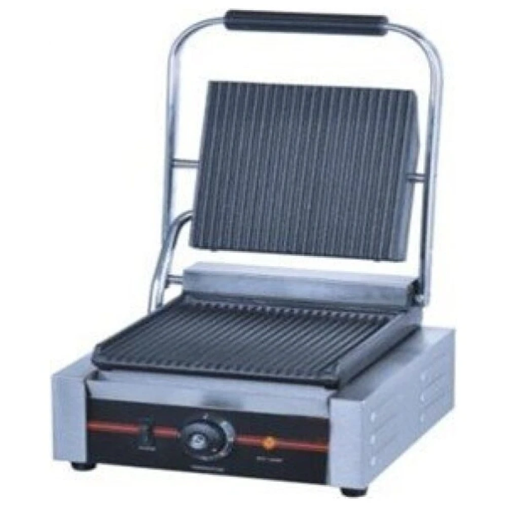 Single Contact Grill Full Grooved, 1800 W, 220 V, 34 × 42 × 23 cm (W x D x H)
