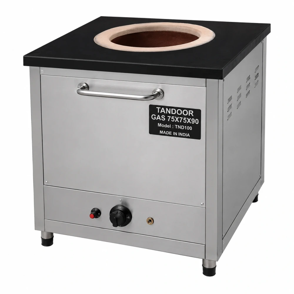 Tandoor Gas Oven With Marble Top, Stainless Steel, 119800 BTU/hr, 75 × 75 × 90 cm (L x W x H)