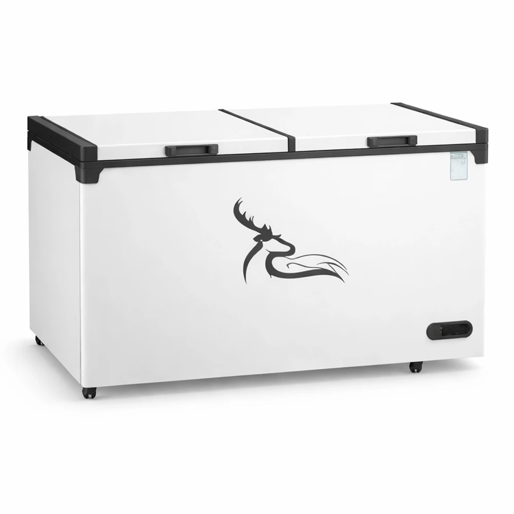 Chest Freezer 278L Capacity Electric Static Cooling 2 Door White Finish 129.5 × 63.5 × 91 cm (L × W × H)
