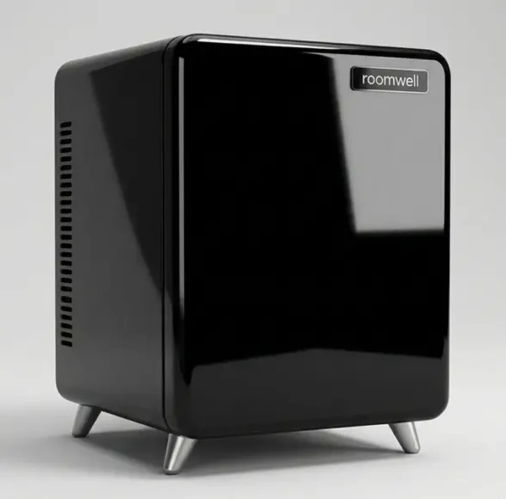 Roomwell Retro Minibar 32L Compressor Type Black 41 x 41.5 x 50.2 cm (W x D x H)