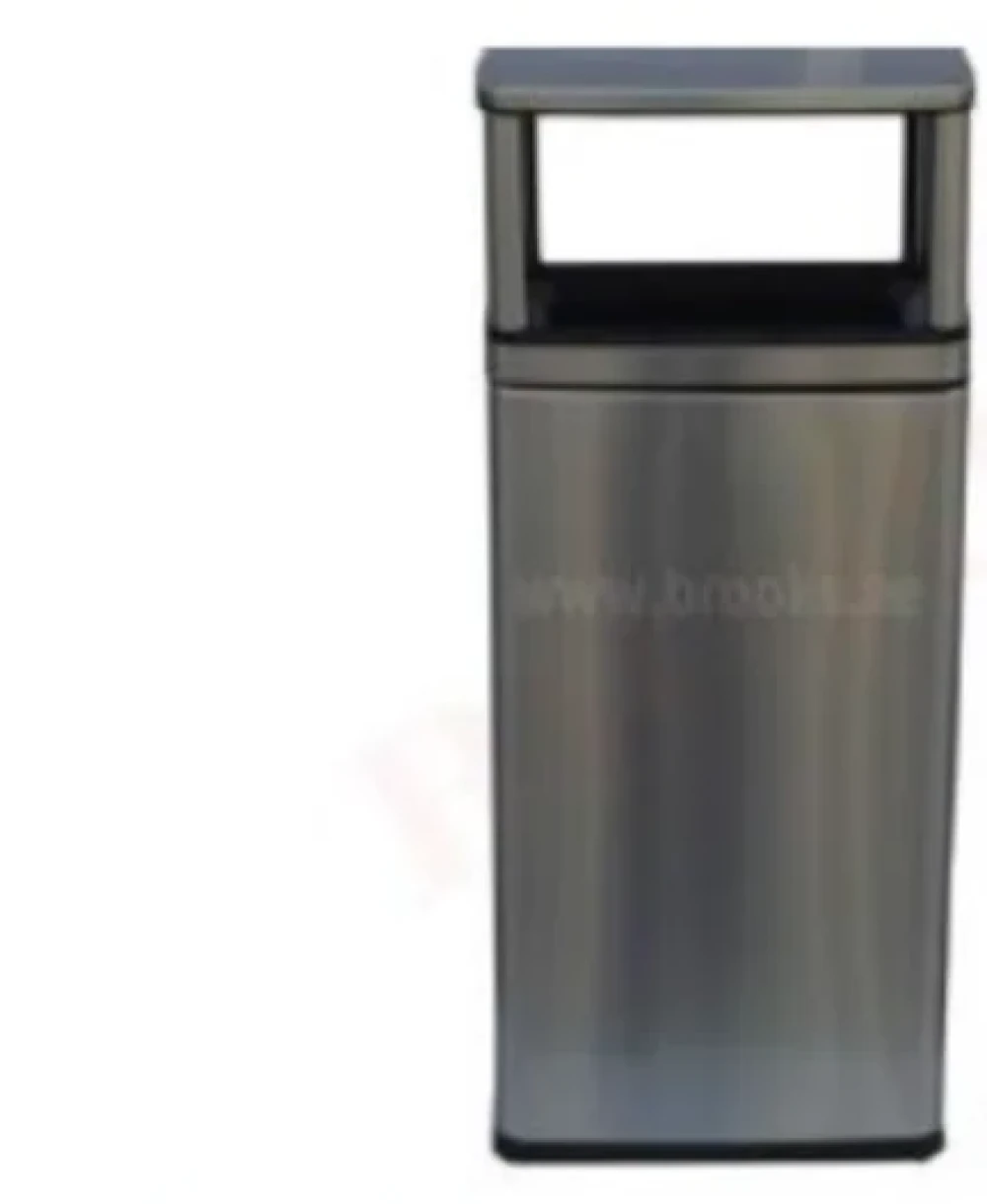 Open Top Bin Without Non Smoking Sign 40 Ltr Black Gold 39 x 27 x 93 cm (L x W x H)