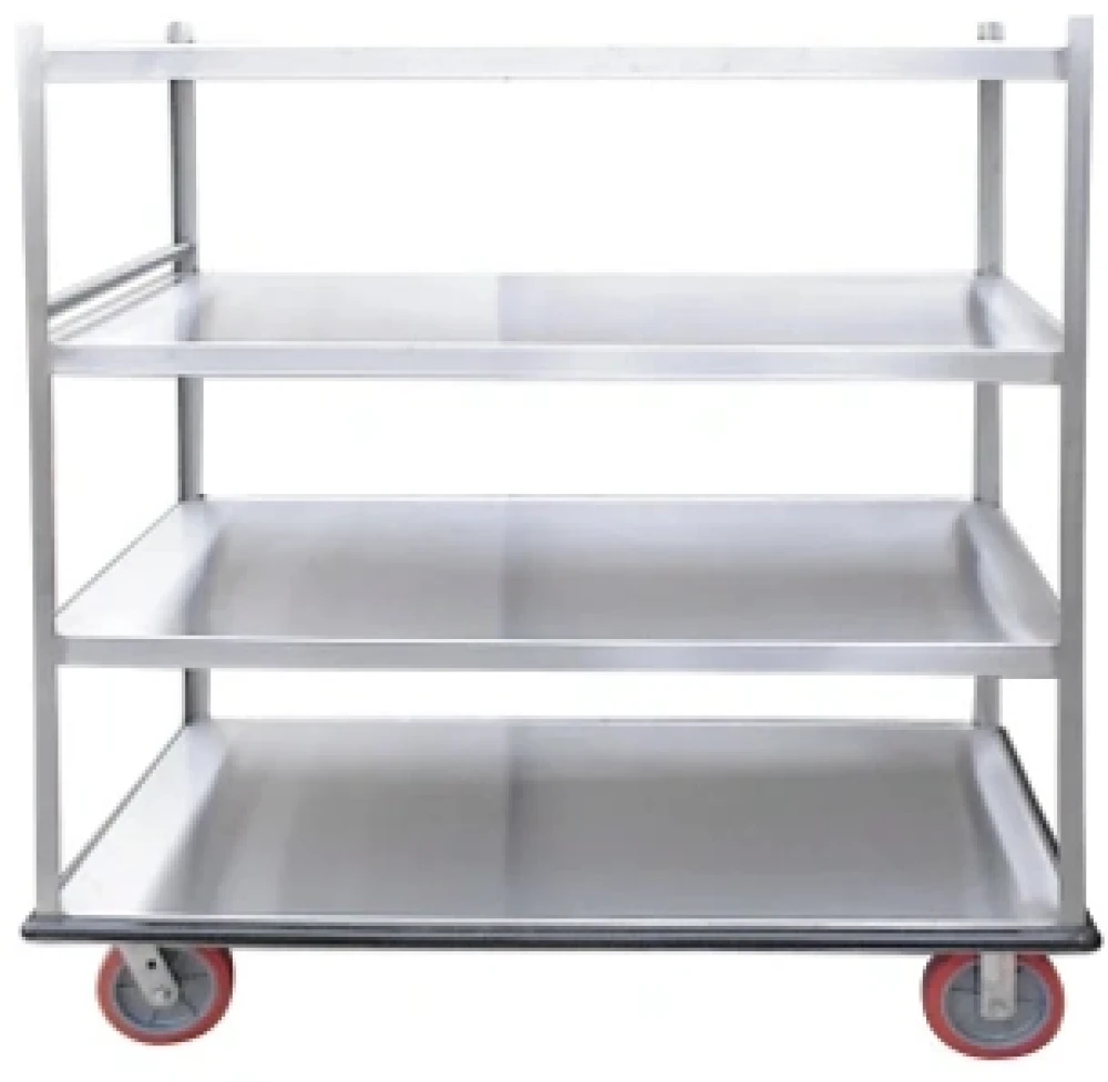 Heavy-Duty Catering Equipment Transport Trolley, 4-Tier Stainless Steel Service Trolley with Swivel Castor Wheels, 170 × 60 × 180 cm (L × W × H)