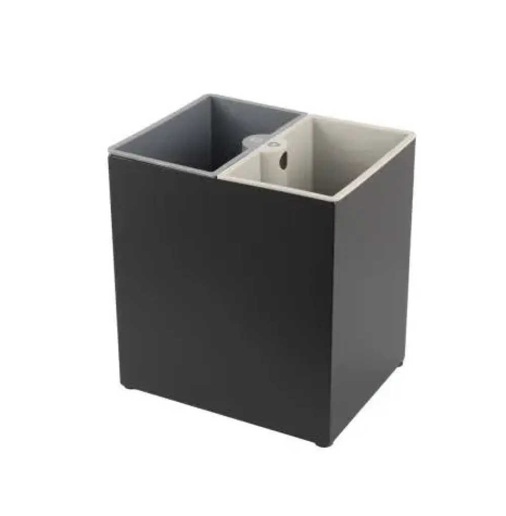Dual Compartment Recycle Room Bin 2 x 7L Black Color 27.5 x 21.5 x 28.8 cm (L x W x H)