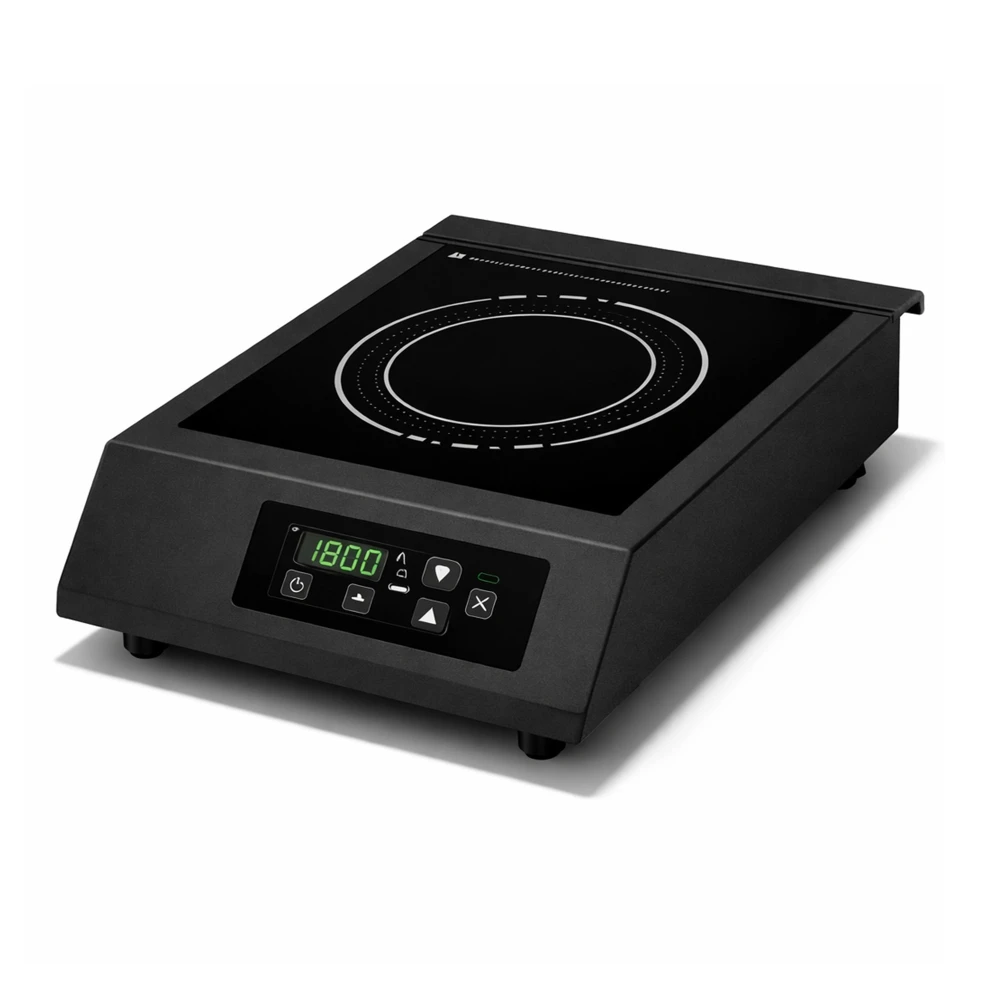 Single Induction Cooktop Electric Touch Control 10 PowerLevels Crystal Glass Flat Surface 30 × 44 × 11 cm (L × W × H)