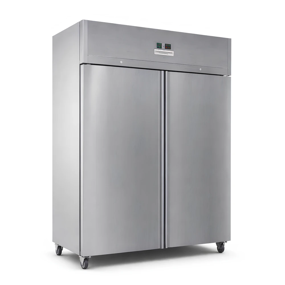 Inofrigo, Upright Freezer, 1285 L Capacity, 2 Doors, Ventilated Cooling, Stainless Steel