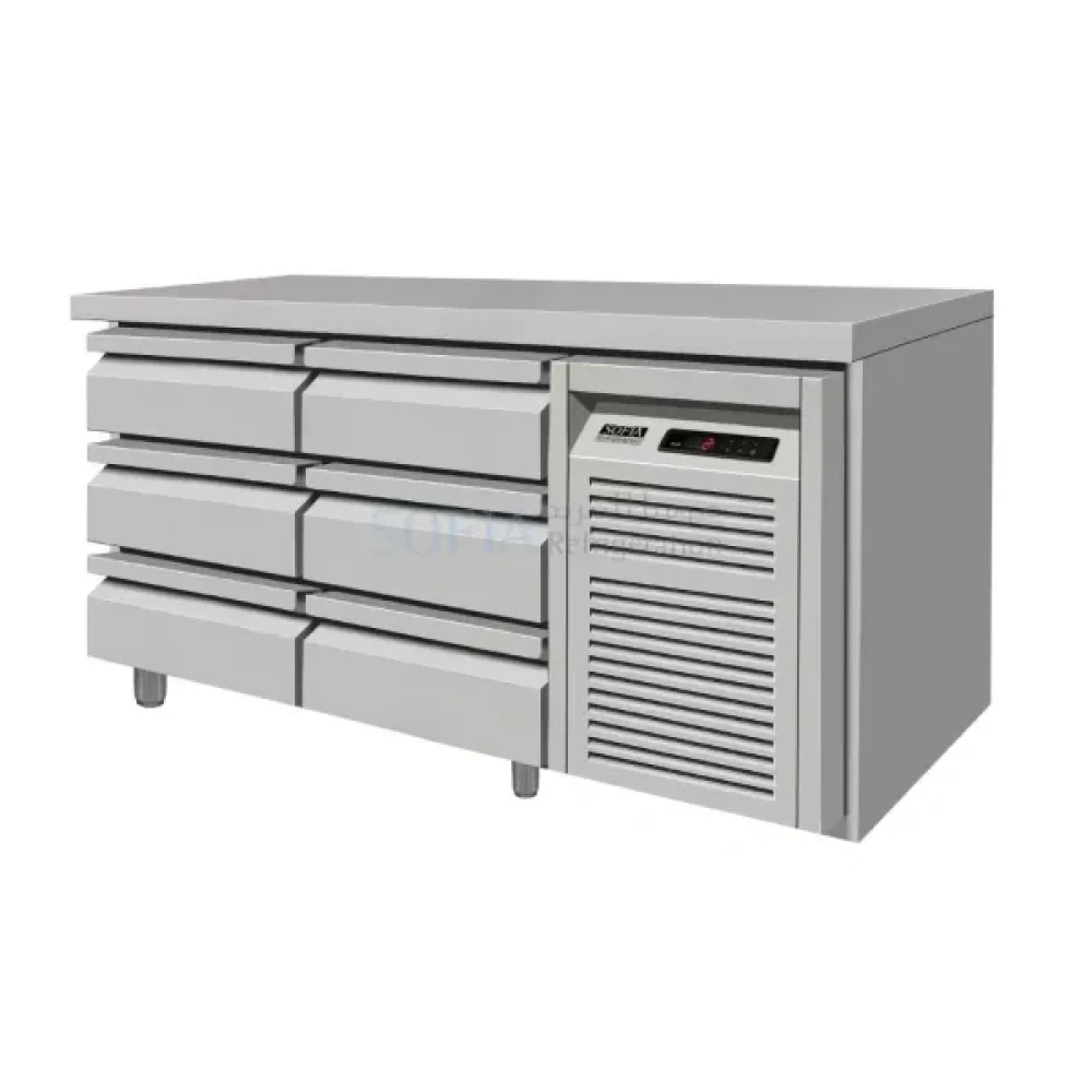 Polare Undercounter 6 Drawer Chiller, 360 L, R134a, 142 × 70 × 85 cm (W x D x H)