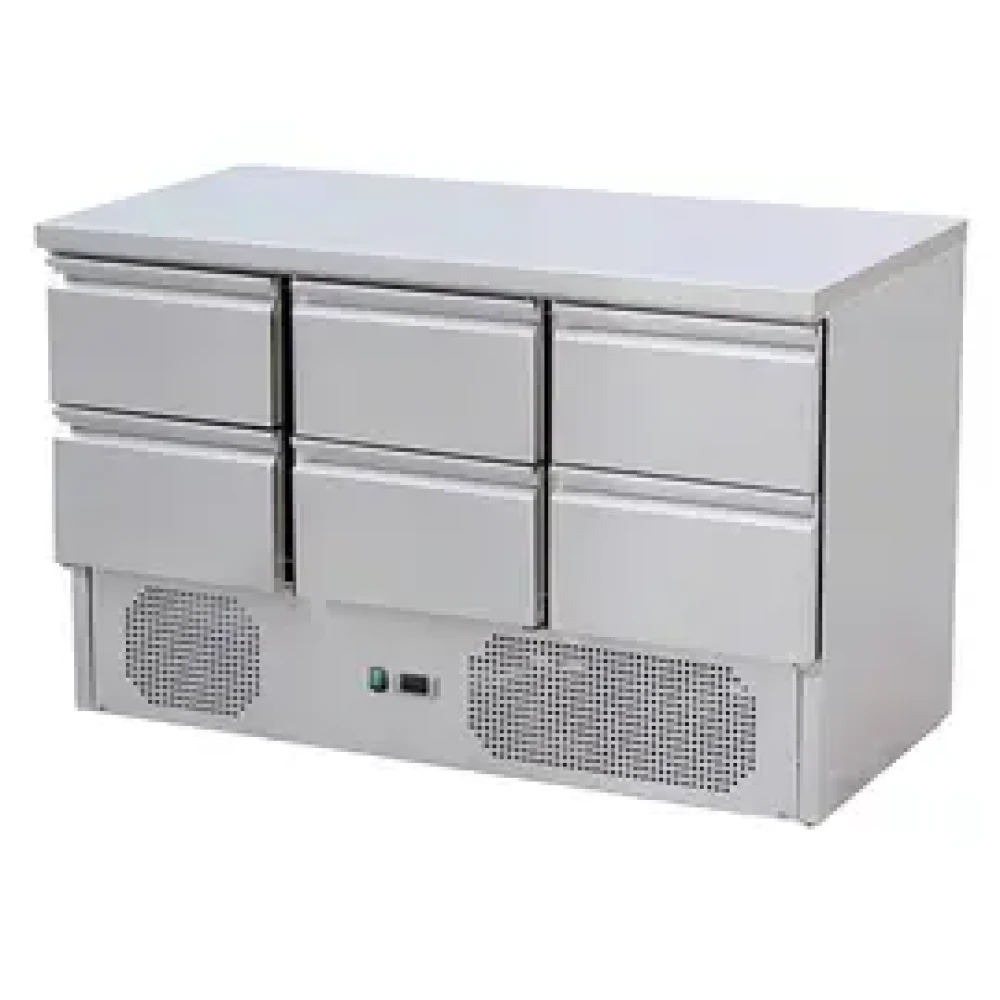 6 Drawer Counter Chiller, +2°C to +8°C, R134a, Automatic Defrosting, 136.5 × 70 × 87 cm (W x D x H)