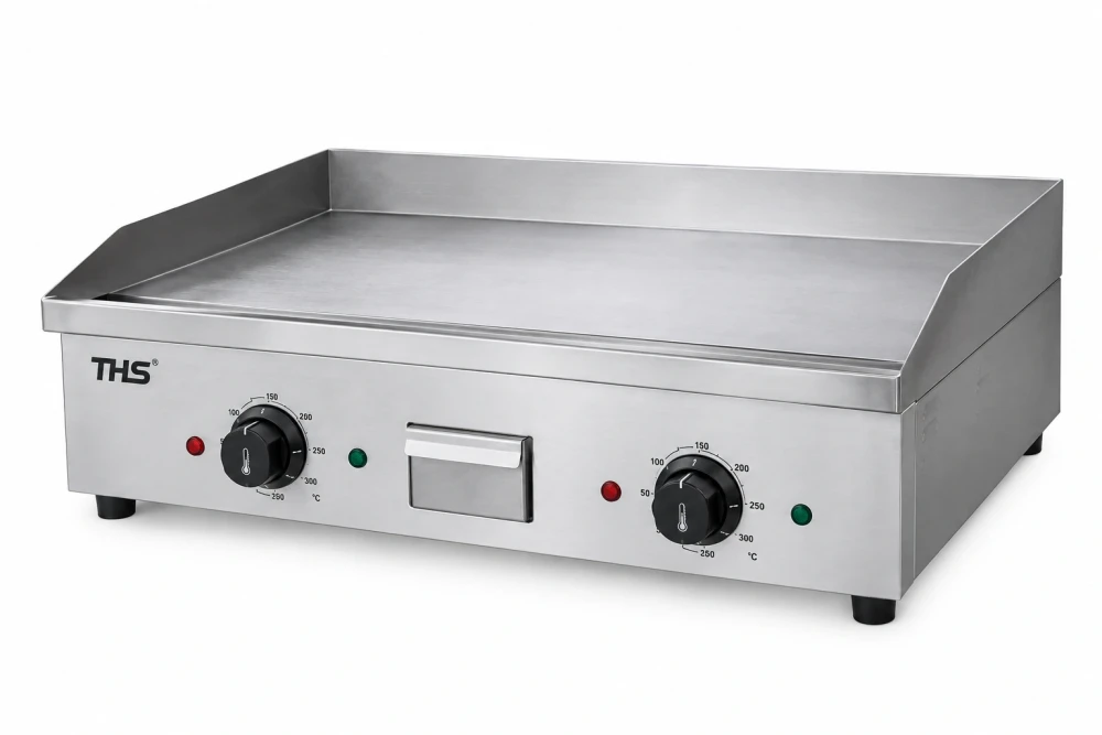 Electric Contact Grill 4.4 kW, 220 V, 50-300°C, 73 × 46 × 21 cm (W x D x H)