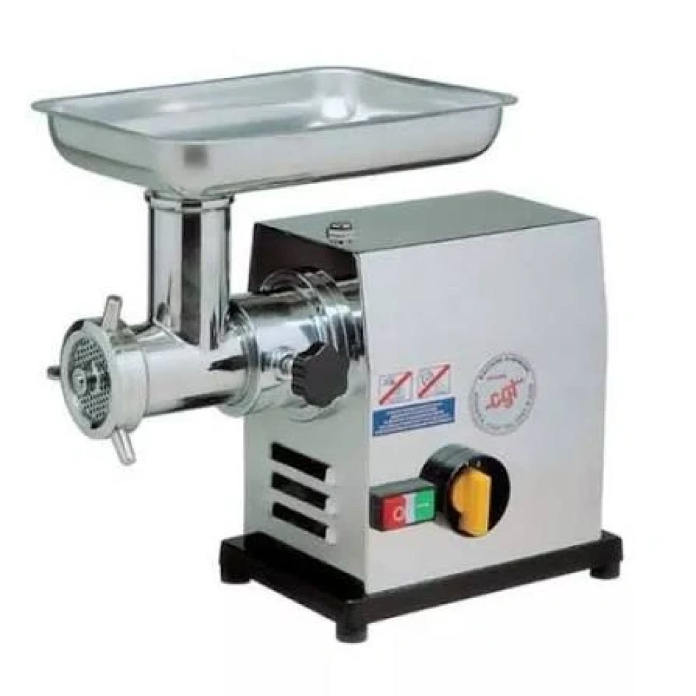 Officine CGT Meat Mincer 120kg/h Production 0.75kw 3 Phase Motor Stainless Steel 24 x 48 x 40 cm (W x D x H)