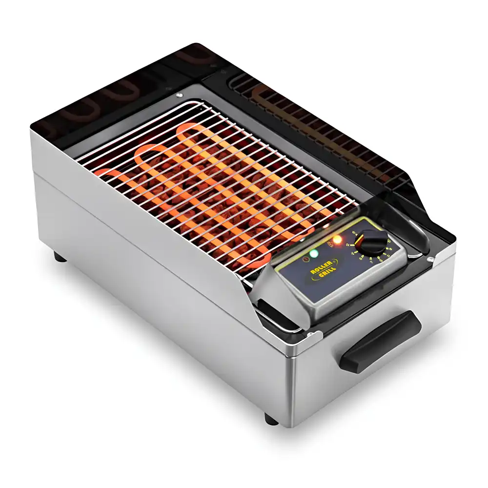 Roller Grill, Grill With Lava Stones, Electric, 2.5 kW, 230V, 1-Phase